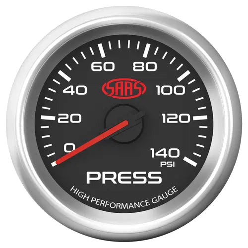 SAAS Oil Press Gauge 0-140psi 52mm Muscle Series 3 Black 12V - SG32230