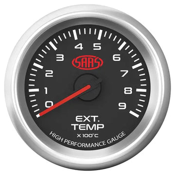 SAAS Exhaust Temp Gauge 0°-900° 52mm Muscle Series 3 Black 12V - SG32240