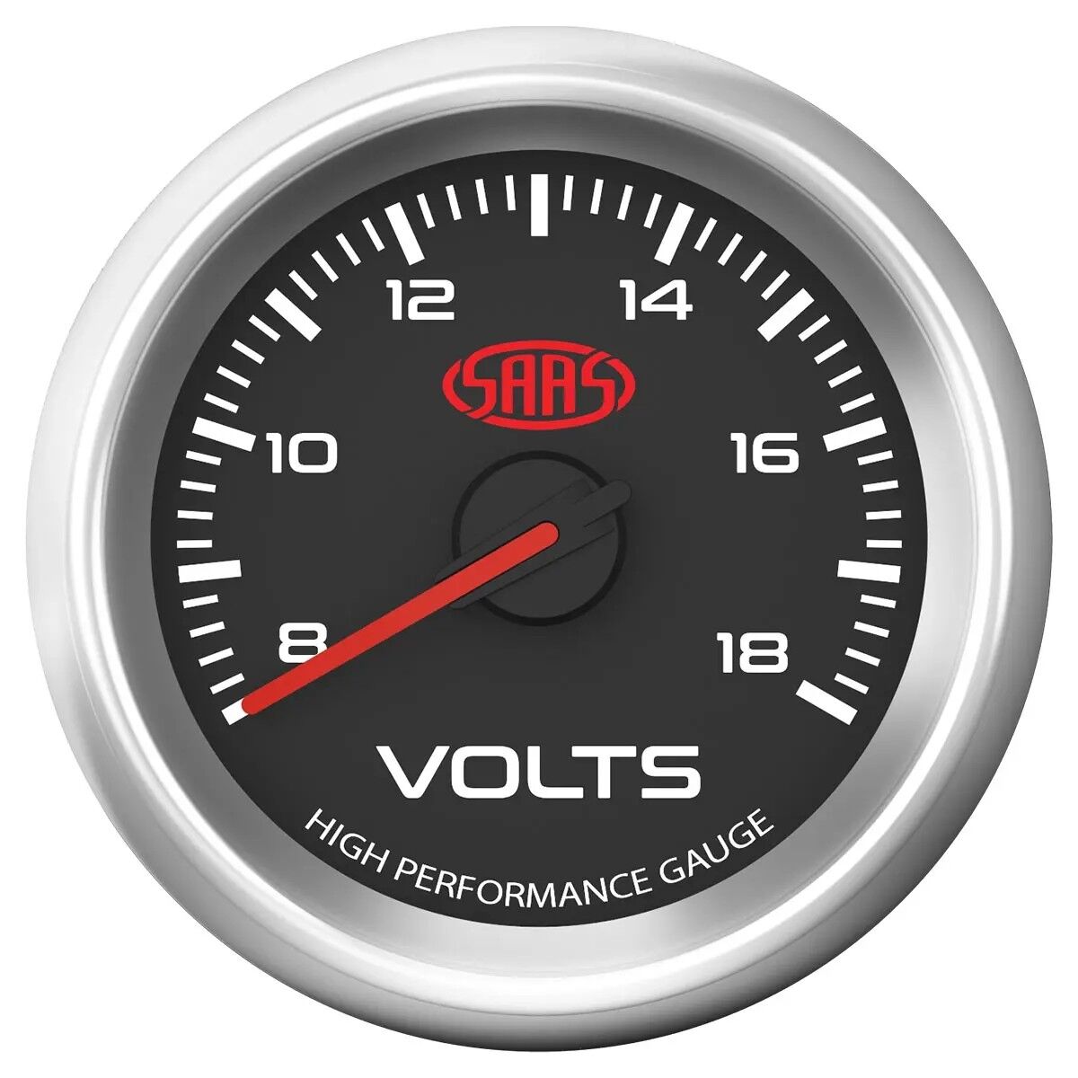 SAAS Volt Gauge 8v-18v 52mm Muscle Series 3 Black 12V - SG32250