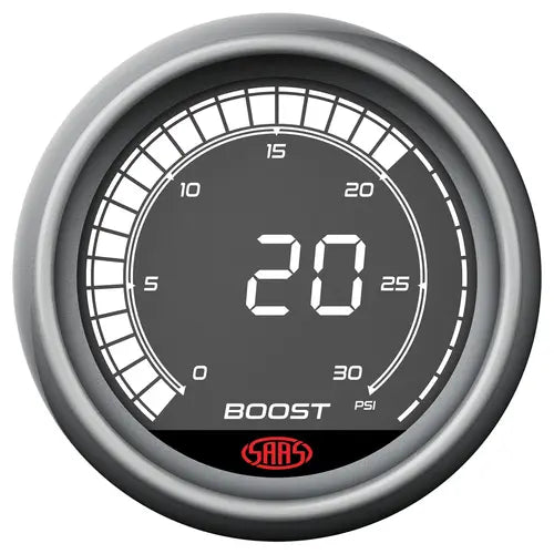 SAAS Boost Gauge Diesel 0-30psi 52mm Muscle Digital Series 12V - SG41213