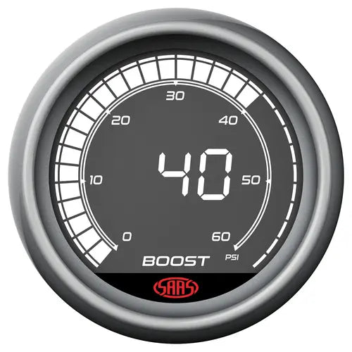 SAAS Boost Gauge Diesel 0-60psi 52mm Muscle Digital Series 12V - SG41214