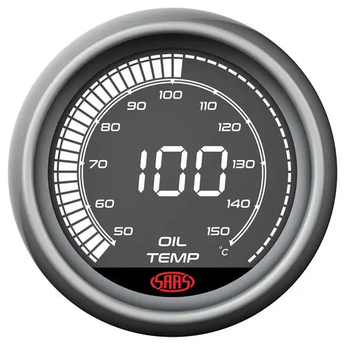 SAAS Oil Temp Gauge 50°-150° C 52mm Muscle Digital Series 12V - SG41221