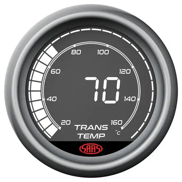 SAAS Trans Temp Gauge 20°-160° 52mm Muscle Digital Series 12V - SG41222