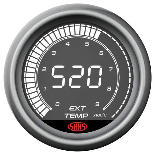 SAAS Exhaust Temp Gauge EGT Pyro 0°-900° 52mm Muscle Digital Series 12V - SG41240