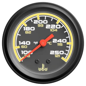 SAAS Water Temp Mechanical Gauge Dual Scale 38°C/100°F to 121°C/250°F 12V - SG72220