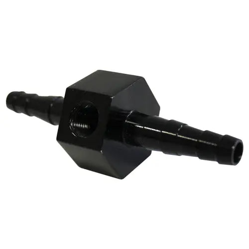 SAAS Inline Gauge Adaptor 5/16 - 3/8 Black Billet 1/8" NPT Female - SGA1008