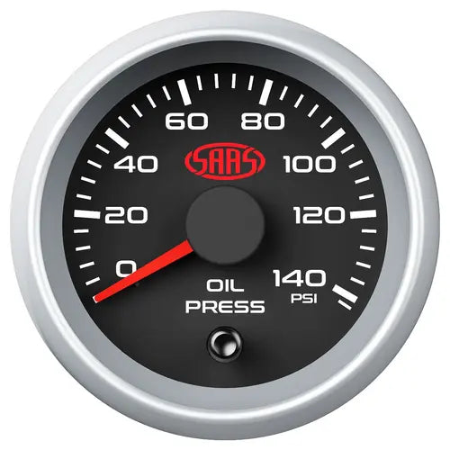 SAAS Oil Press Gauge 0-140psi 52mm Muscle Series II Black 12V - SGOP52BS2