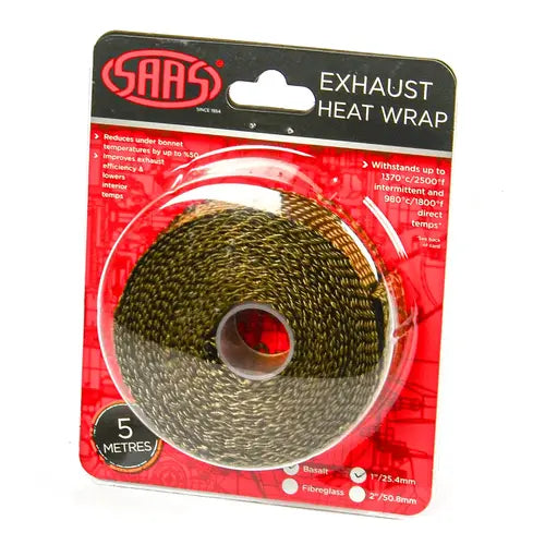 SAAS Exhaust Wrap Basalt Titanium 25mm (1in) x 5m - SHWT2505