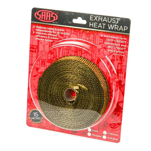 SAAS Exhaust Wrap Basalt Titanium 25mm (1in) x 15m - SHWT2515