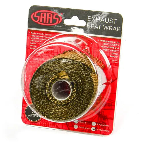 SAAS Exhaust Wrap Basalt Titanium 50mm (2in) x 5m - SHWT5005