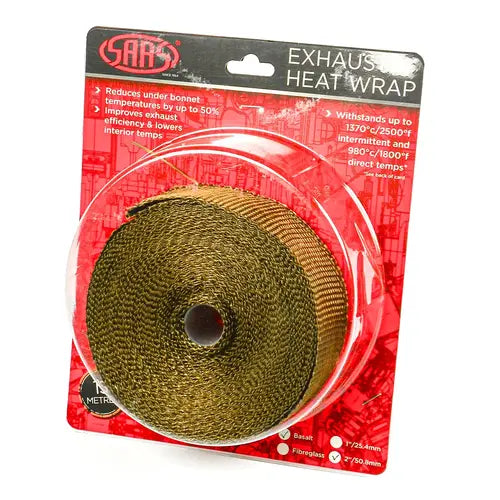 Basalt Wrap SAAS Exhaust Wrap Basalt Titanium 50mm (2in) x 15m - SHWT5015 | Auto One