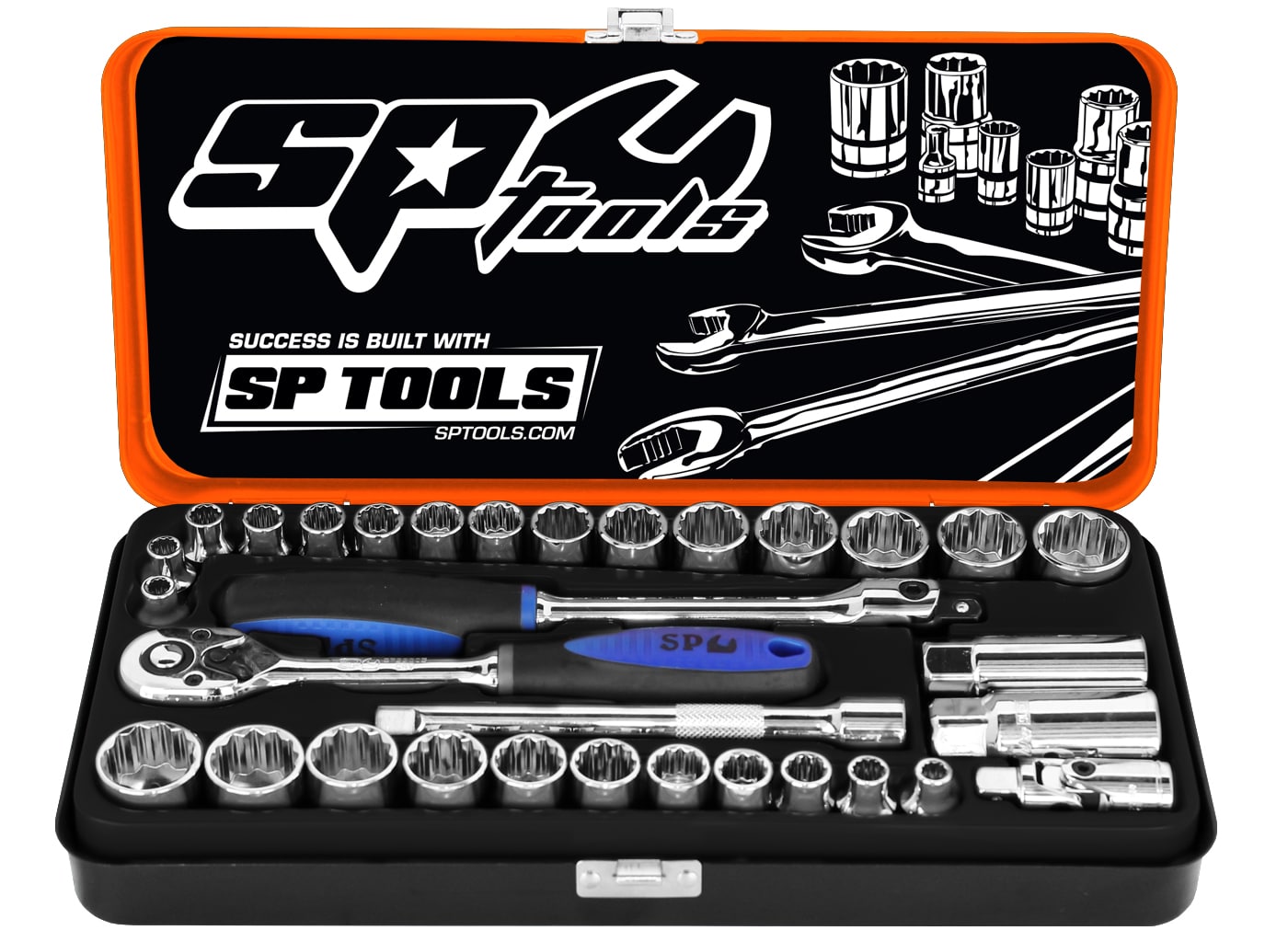 SP Tools 3/8 inch Dr Socket Set - Metric/SAE - 32pc, Sizes: 12 Point - SP20200