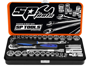 SP Tools 3/8 inch Dr Socket Set - Metric/SAE - 32pc, Sizes: 12 Point - SP20200
