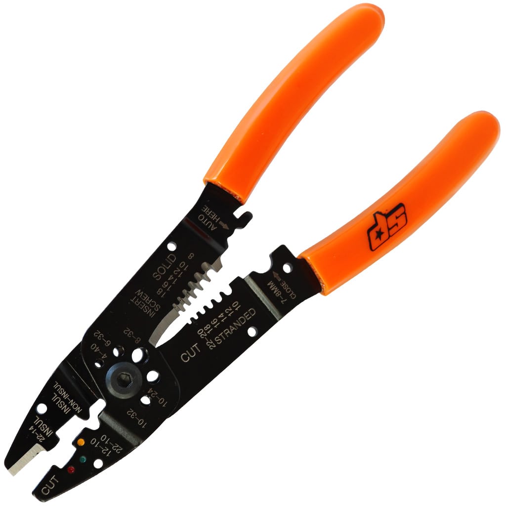 SP Tools Crimping Tool and Wire Strippers - 215mm - Insulated - SP32282 (click & collect only)