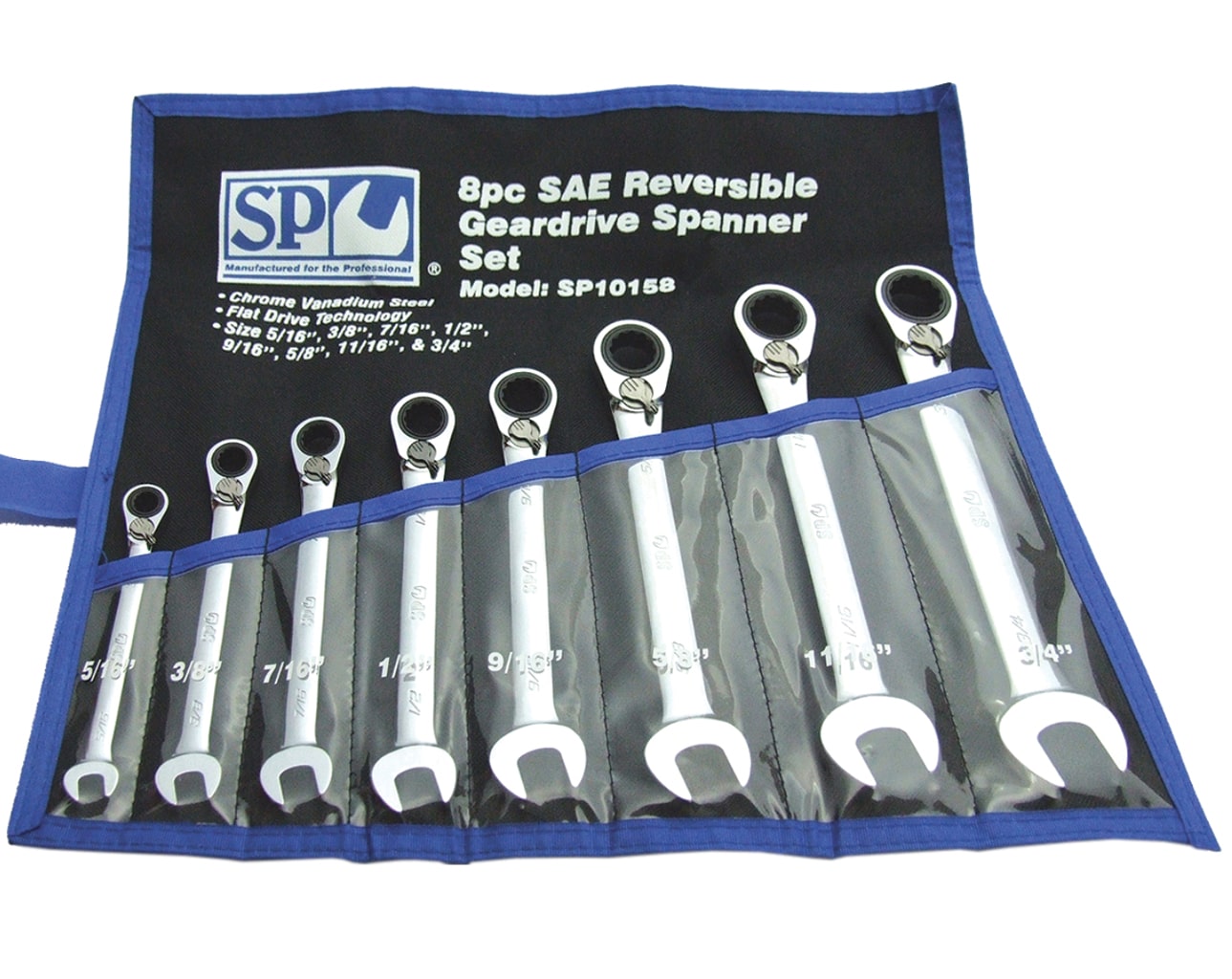 SP Tools Gear Drive ROE Spanner Set - 15° Offset - SAE - 8pc - SP10158