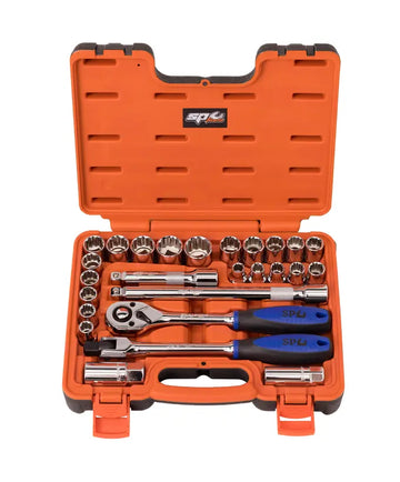 SP Tools 26 Piece 1/2" Dr Socket Set in X-Case - Metric/SAE 12pt - SP20306