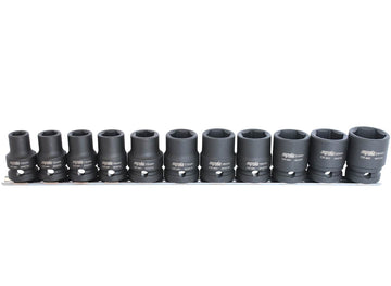 SP Tools 1/2 inch Dr Impact Socket Rail Set - 6pt Metric - 11pc - SP20350