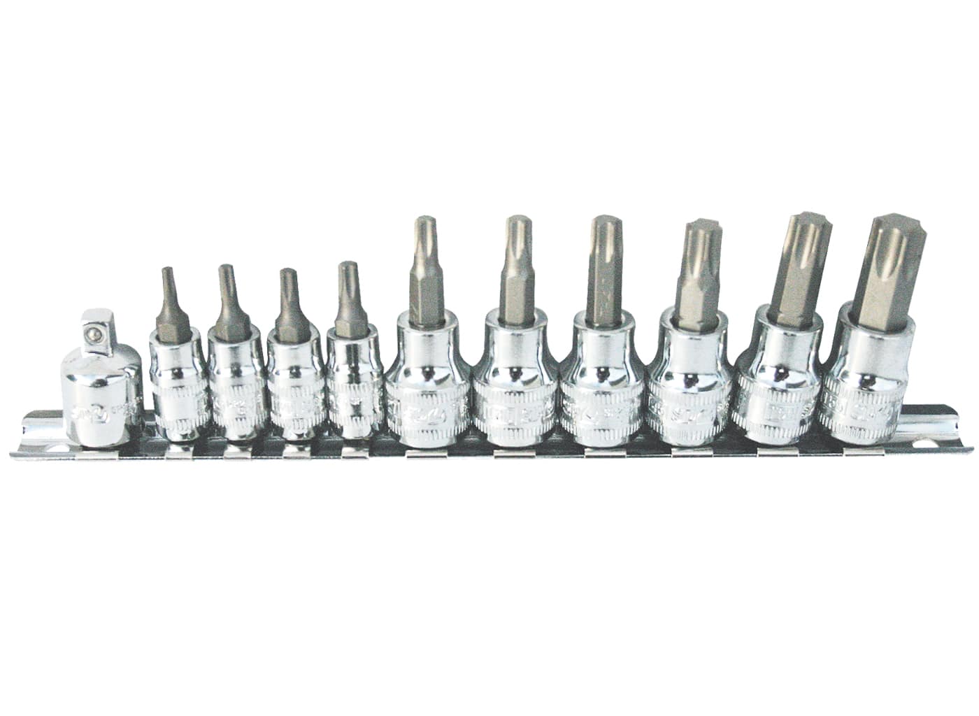 SP Tools 1/4 inch Dr & 3/8 inch Dr Inhex Socket Rail Set - Torx - 11pc - SP20440