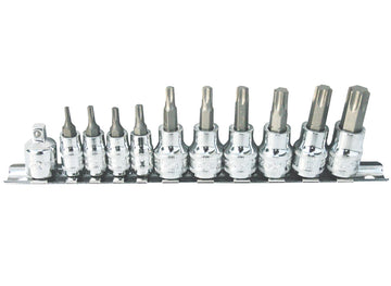 SP Tools 1/4 inch Dr & 3/8 inch Dr Inhex Socket Rail Set - Torx - 11pc - SP20440