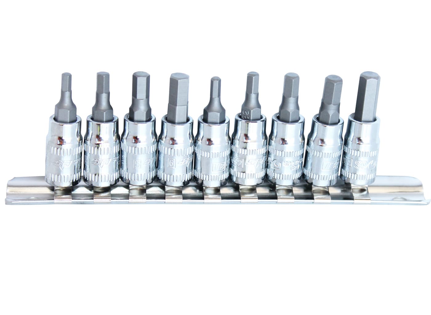 SP Tools 1/4 inch Dr Inhex Socket Rail Set - 9pc - Metric/SAE - SP20540