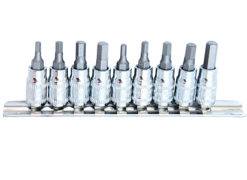 SP Tools 1/4 inch Dr Inhex Socket Rail Set - 9pc - Metric/SAE - SP20540