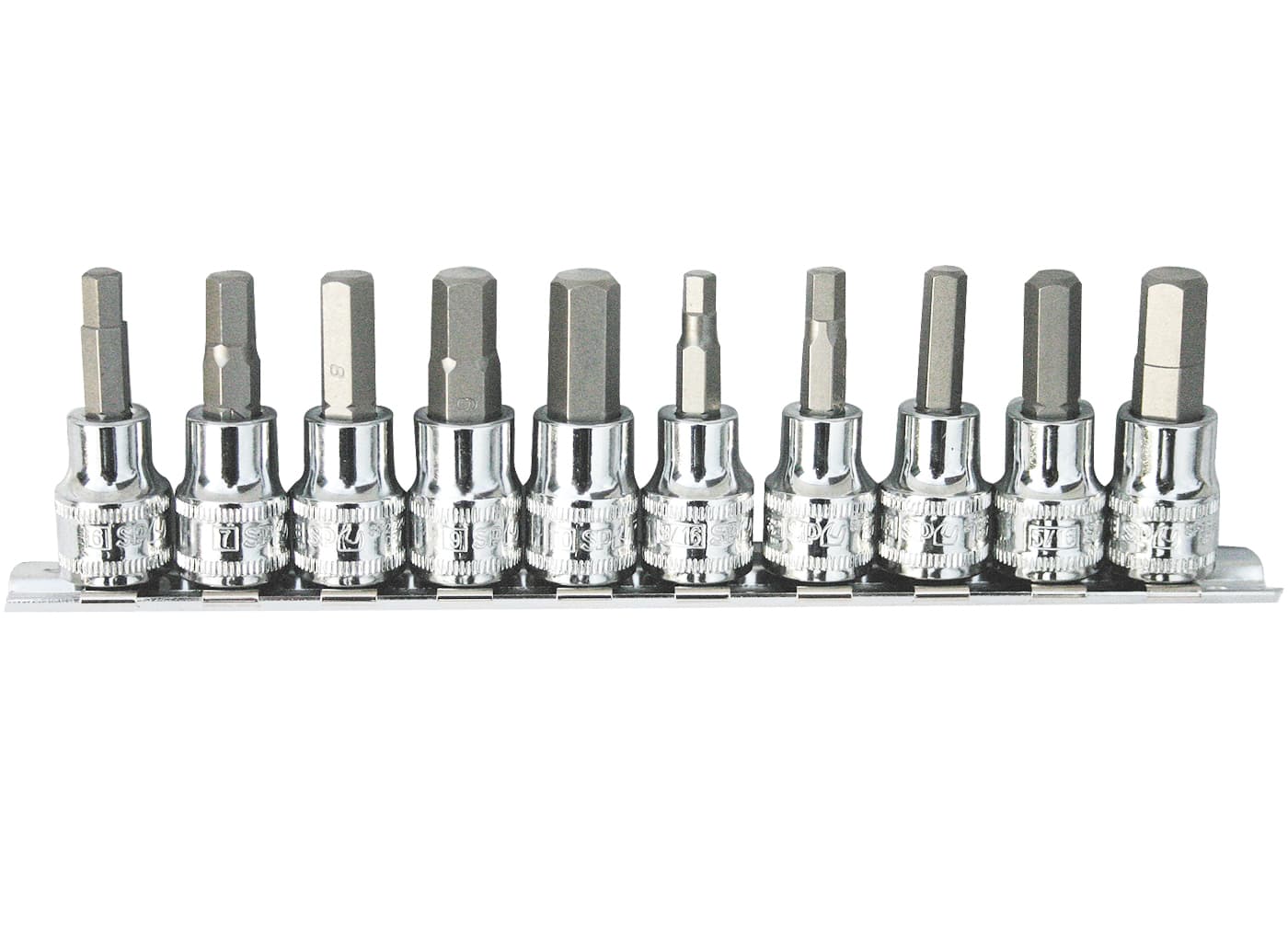 Sp Set SP Tools 3/8 inch Dr Inhex Socket Rail Set - 10pc - Metric/SAE ...