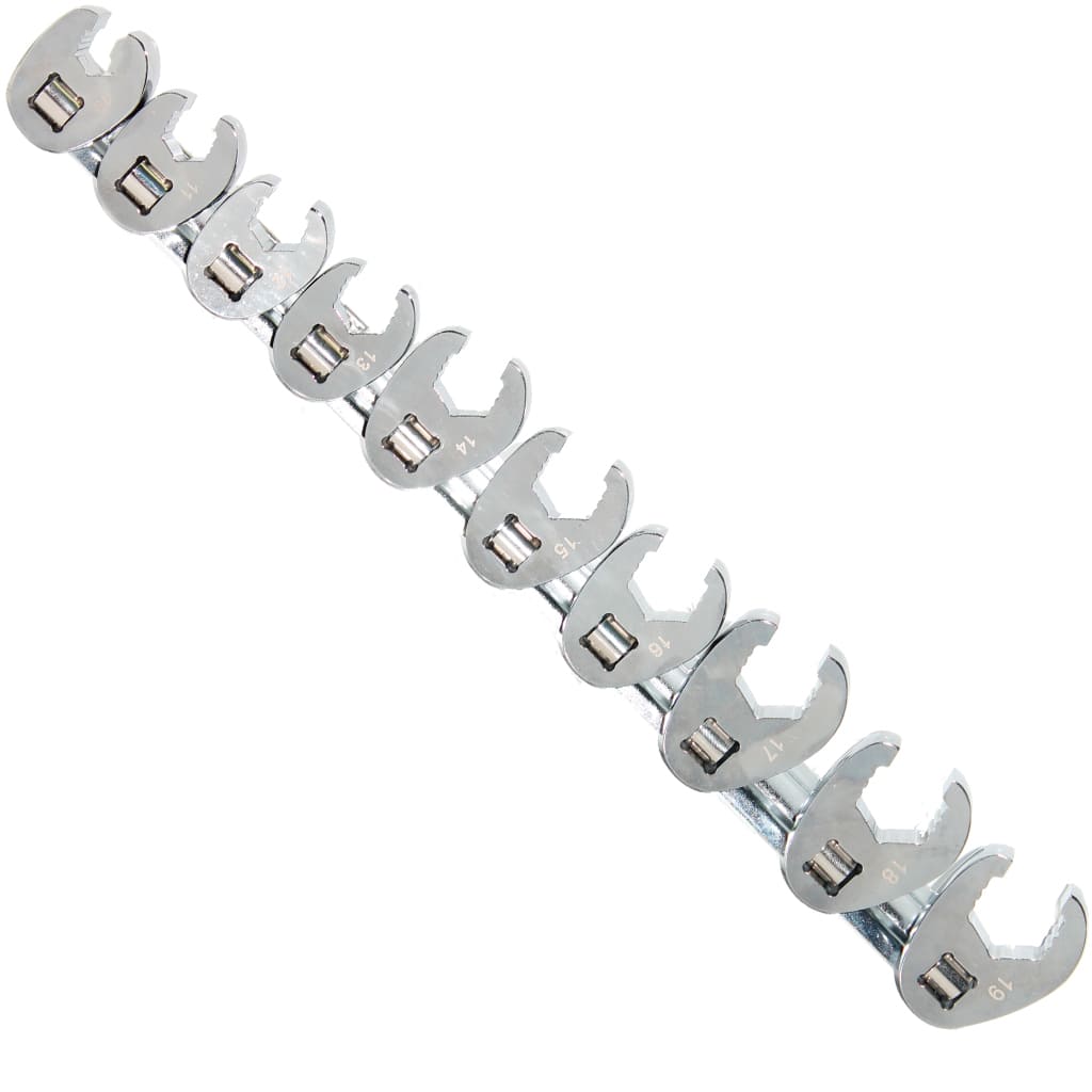 SP Tools Flare Nut Crowfoot Wrench Rail Set - 3/8 inch Dr Metric - 10pc - SP20574