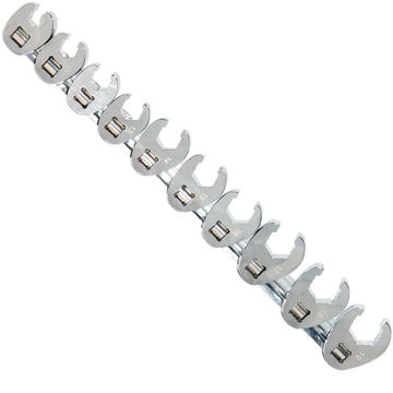 SP Tools Flare Nut Crowfoot Wrench Rail Set - 3/8 inch Dr Metric - 10pc - SP20574