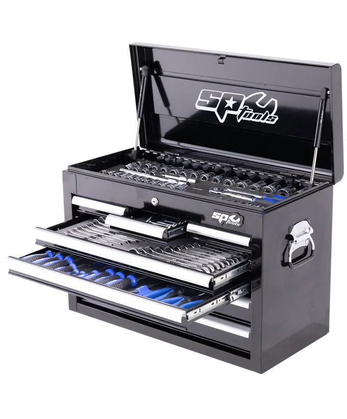 SP TOOLS Custom Series Tool Kit - 138pc - Metric Only - Black/Chrome - SP50087A1 (Bulky Item Freight Applies))