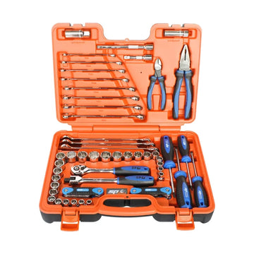 SP Tools 65 Piece Metric and SAE Tool Kit with Hard X-Case - SP51204