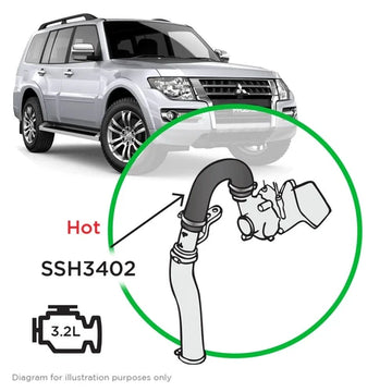 SAAS Mitsubishi Pajero 3.2 NS NT NX NW 2006 - 2020 Intercooler Hot Side Silicone - SSH3402