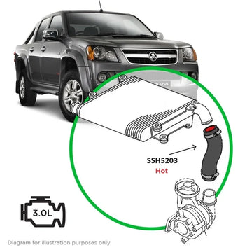 SAAS Holden Rodeo RC Colorado 2010 - 2012 4JJ1 Intercooler Hot Side Silicone - SSH5203