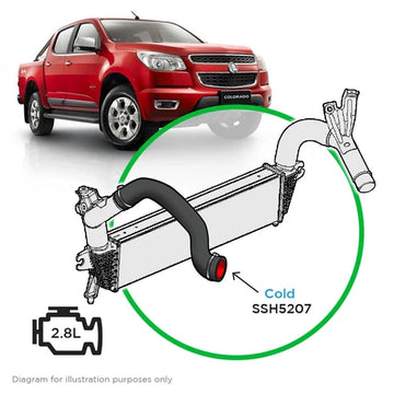 SAAS Holden Colorado RG 2.8L 132kW 2012 - 2013 CTDI Silicone Intercooler Cold Pipe - SSH5207