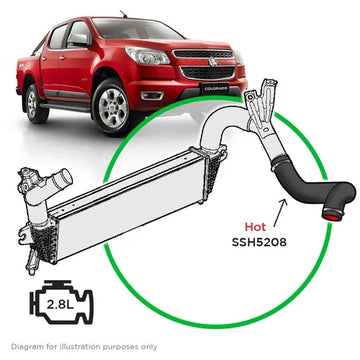 SAAS Holden Colorado RG 2.8L 132KW 2012 - 2013 CTDI Silicone Intercooler Hot Pipe - SSH5208