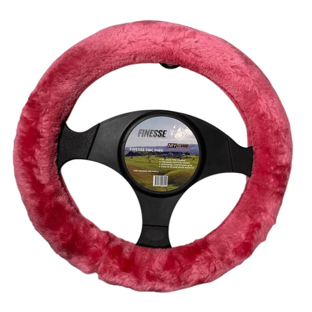MyCar Finesse Steering Wheel Cover Pink - SWCFAUX17