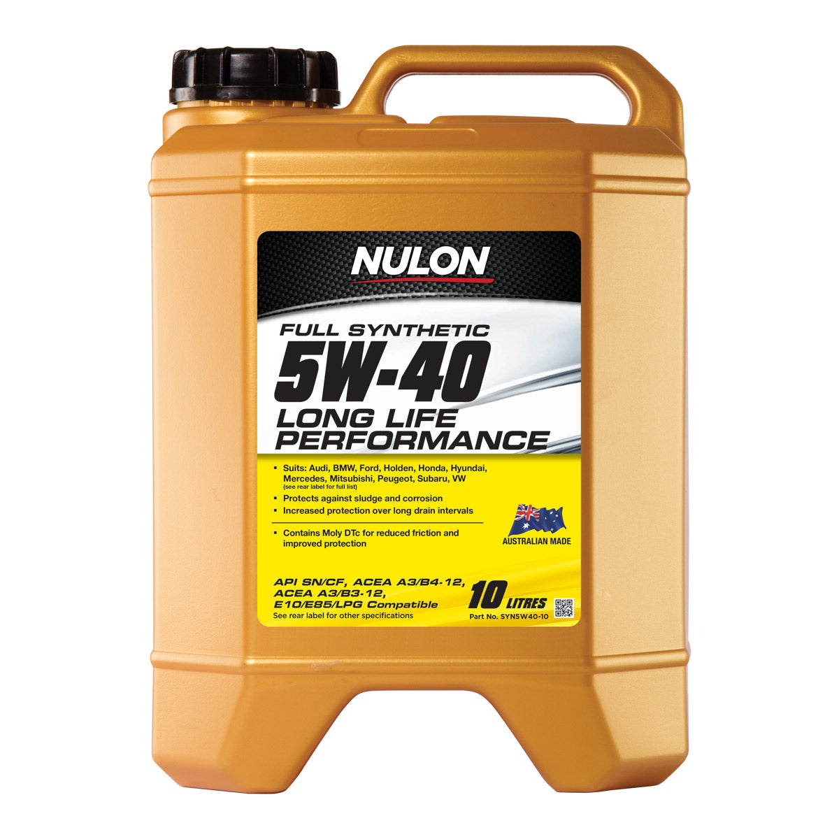Nulon SYN5W40-10 5W-40 LONG LIFE ENGINE OIL FULL SYNTHETIC 10L (Pickup Only)