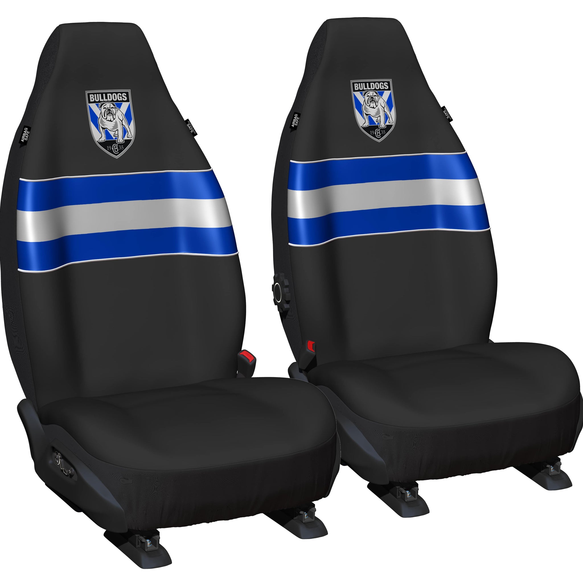 NRL Seat Cover Bulldogs Universal Size 60 Front Pair - PPNRLBUL6/2