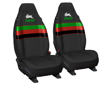 NRL Seat Cover Rabbitohs Universal Size 60 Front Pair - PPNRLRAB6/2