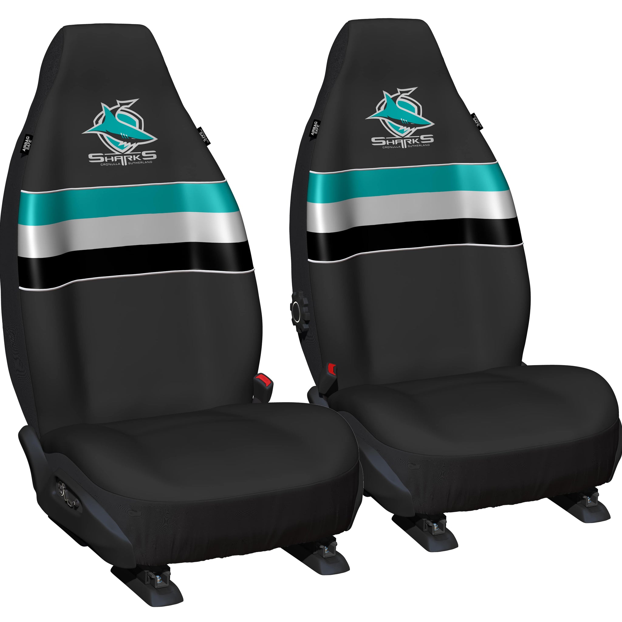 NRL Seat Cover Sharks Universal Size 60 Front Pair - PPNRLSHA6/2