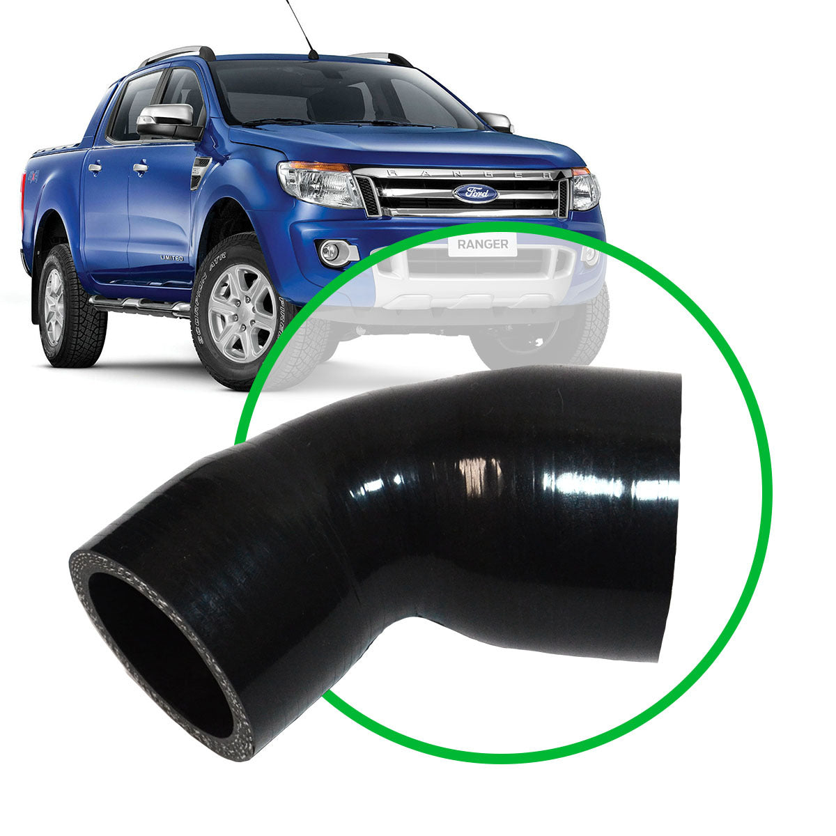 SAAS SSH2103 - Silicone Intercooler Rear Pipe Hot Side for Ranger/BT50 3.2L 2011-2020