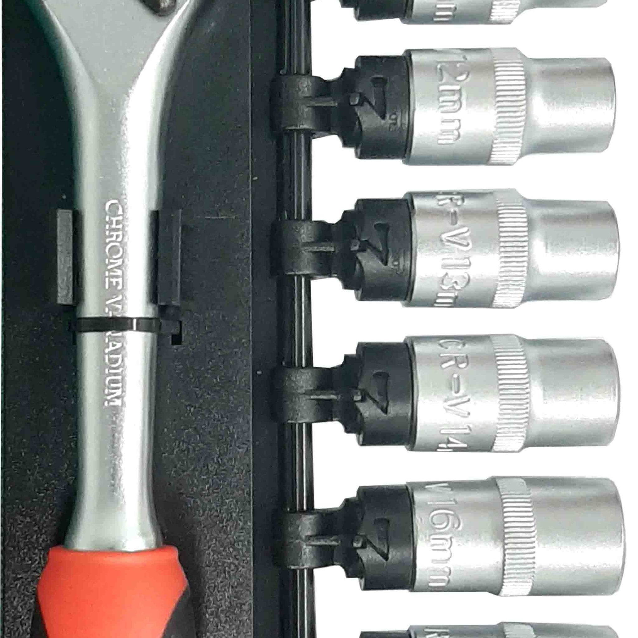 PKTool 10 Piece 1/2" Dr Metric Hetok Socket & Ratchet Set  - PT10308