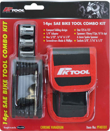 PKTool 13 Piece Sae Bike Tool Combo Kit  -  PT40101