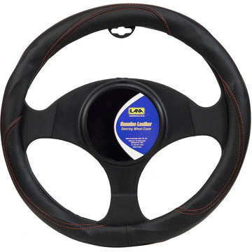 Ilana Steering Wheel Cover Super Leather Black - 22/SUPLSWCBLA (Pickup Only)