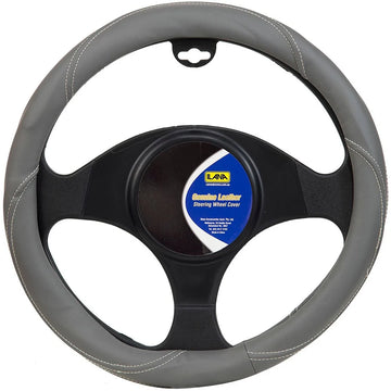 Ilana Steering Wheel Cover Super Leather Grey - 22/SUPLSWCGRE (Pickup Only)