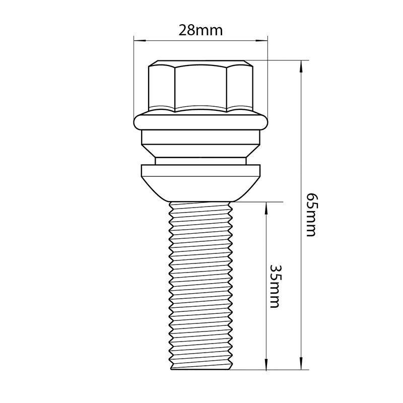 Tridon Wheel Bolt - M14 x 1.5 Ball Seat 65mm - TWB007