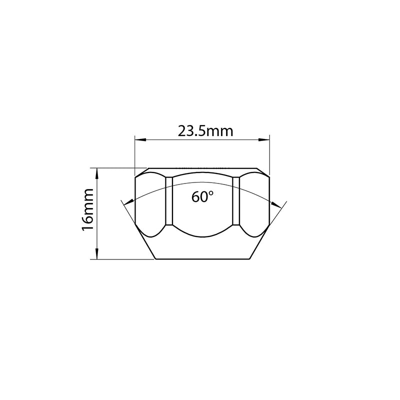 Tridon Wheel Nut - M12 x 1.25 Tapered Seat 16mm - TWN006