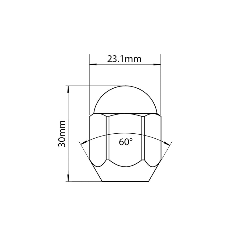 Tridon Wheel Nut - M12 x 1.25 Tapered Seat 30mm - TWN007