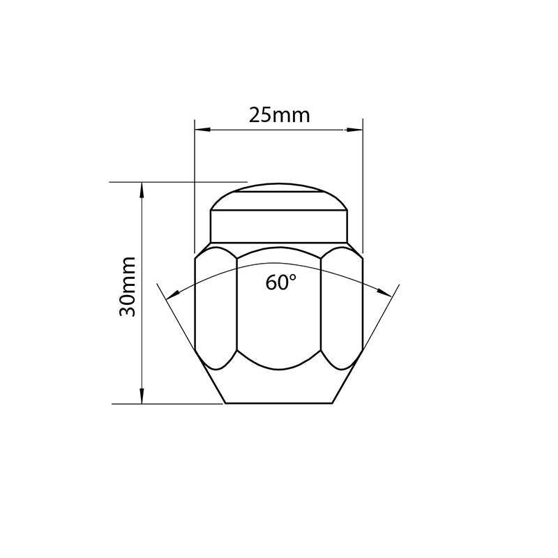 Tridon Wheel Nut - M14 x 1.5 Tapered Seat 30mm - TWN011