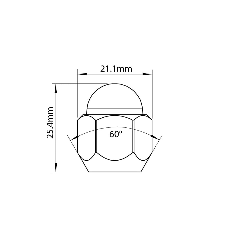 Tridon Wheel Nut - M12 x 1.25 Tapered Seat 25.4mm - TWN014