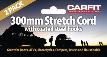 Carfit 300mm Bungee Strap Steel Hooks Set Of 2 -  46BC300-2